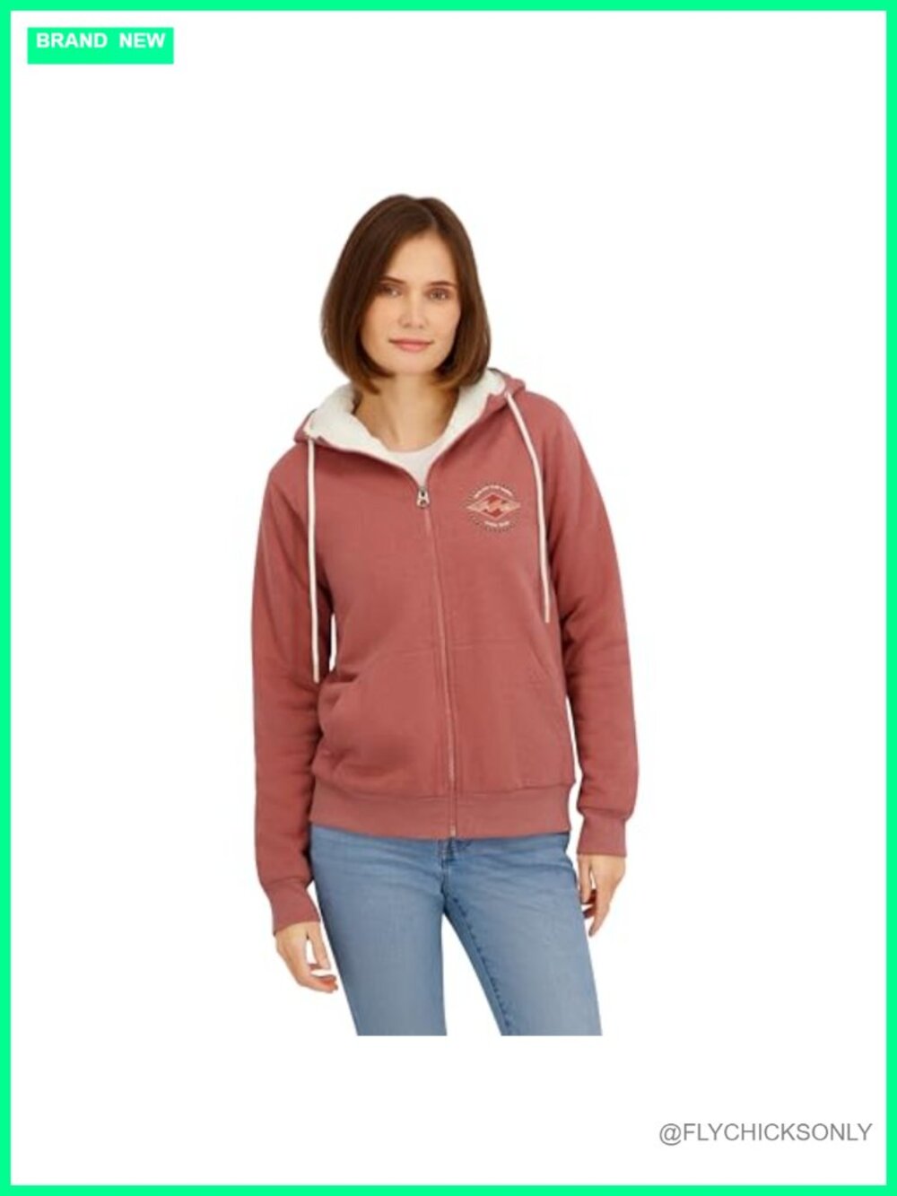 Billabong Full Zip Sherpa Lined Hoodie Jacket for Women
